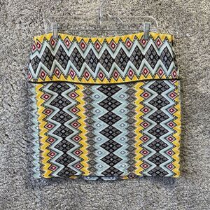 LOFT Outlet Women’s Colorful Tribal Aztec Print Mini Skirt Bohemian Size 12